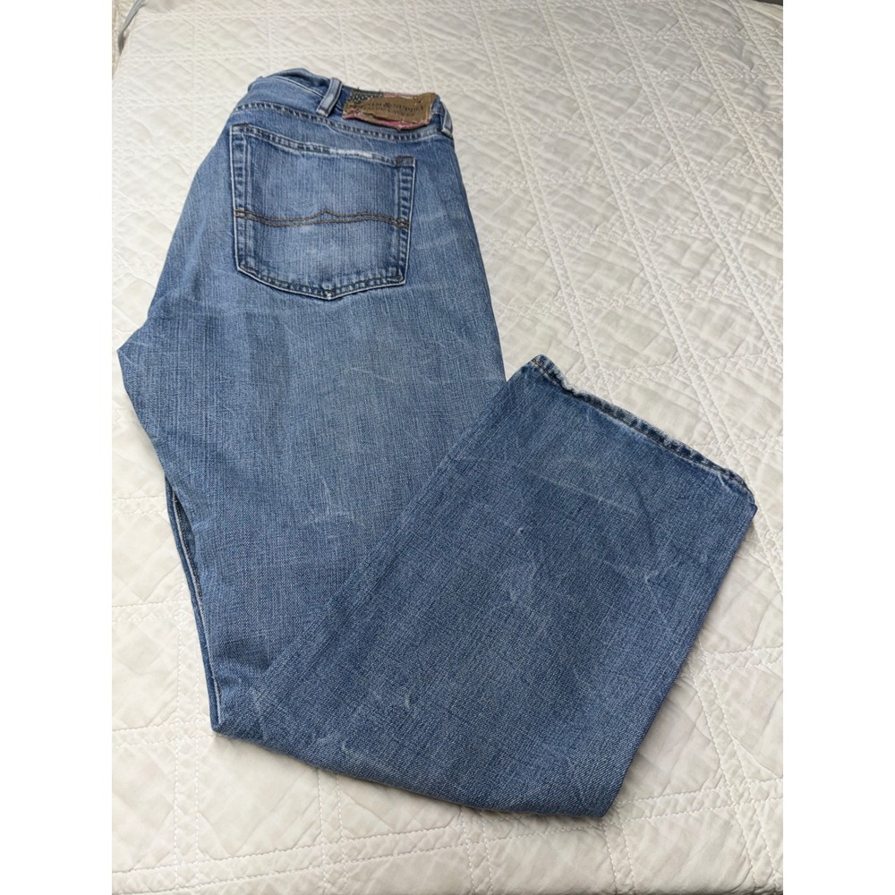 Denim & Supply Ralph Lauren Jeans Mens 38x30 Blue Straight Distressed Cotton